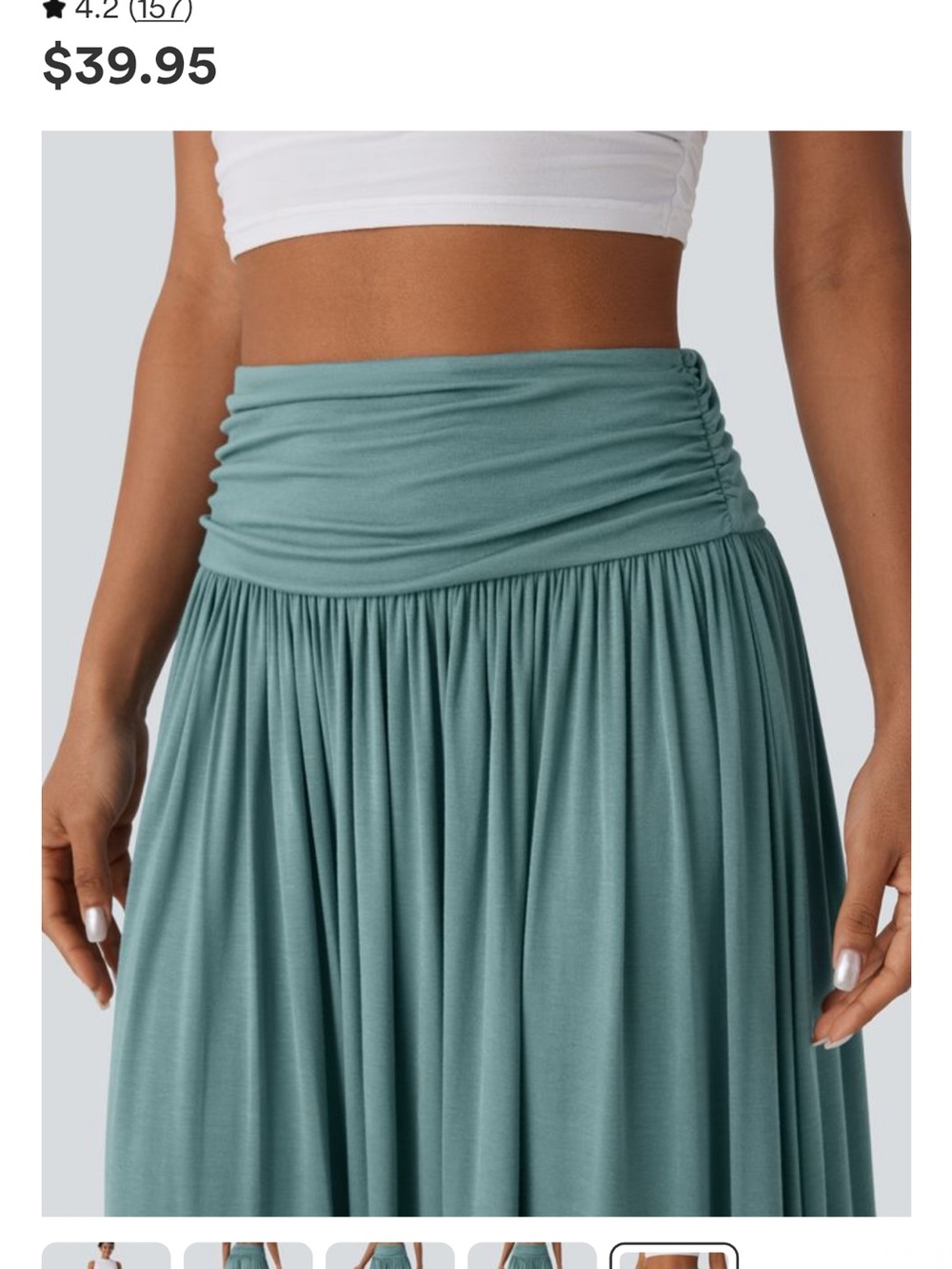HALARA Draped Maxi Skirt in Sage - Picture 4 of 4